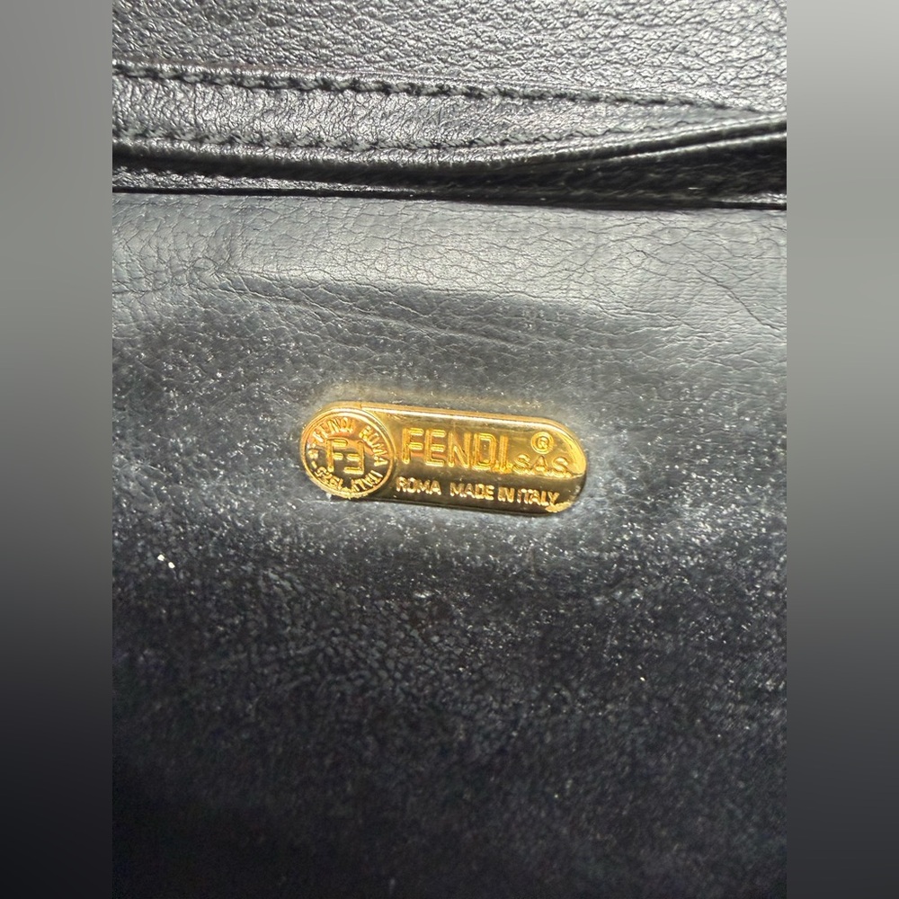 Fendi Vintage Zucca Crossbody Bag Black FF Logo Shoulder Bag Italy READ - Picture 16 of 16